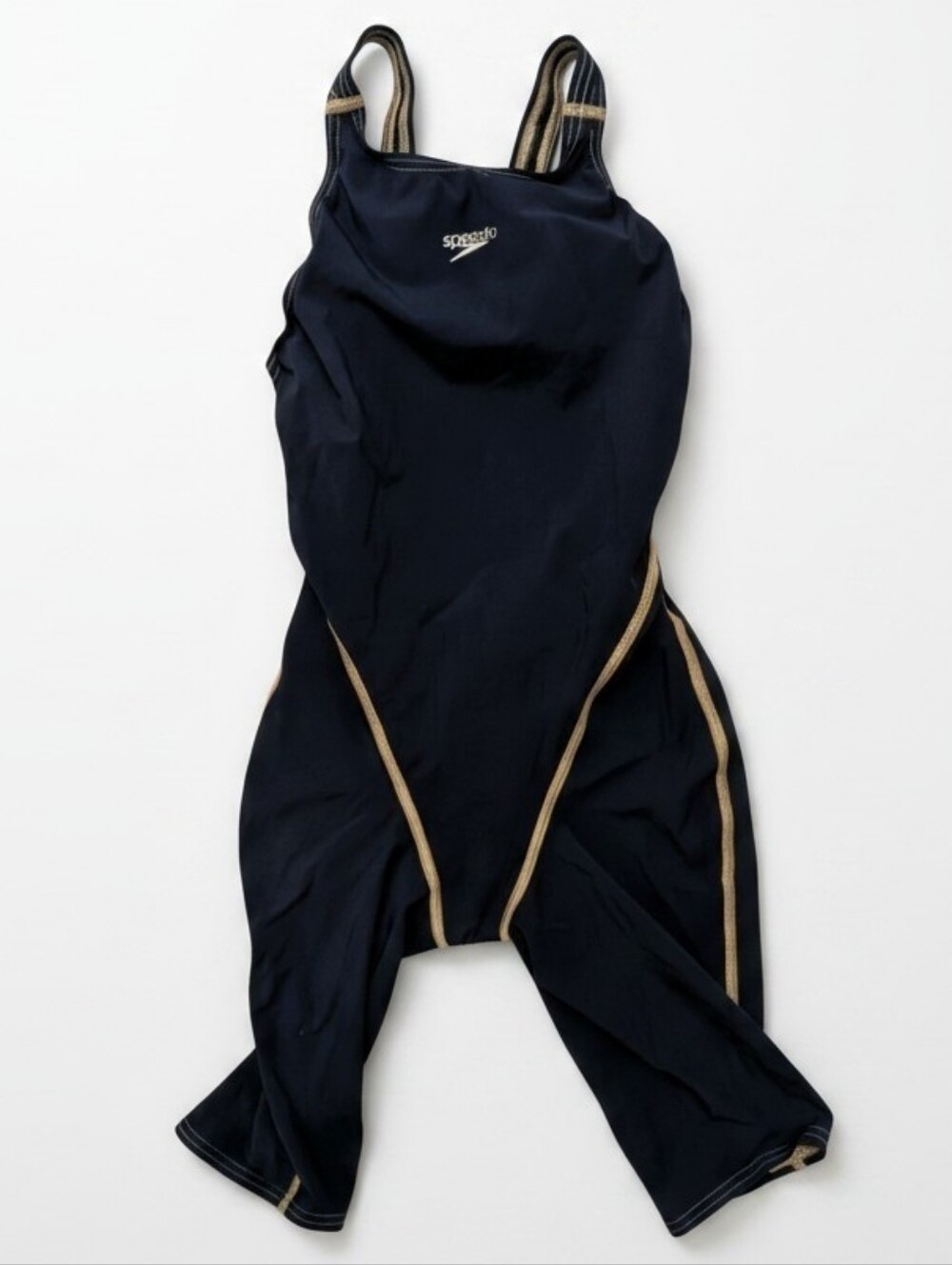 Speedo LZR Pro Kneeskin Tech Suit Black Gold Women’s Size 24 FastSkin Open FINA